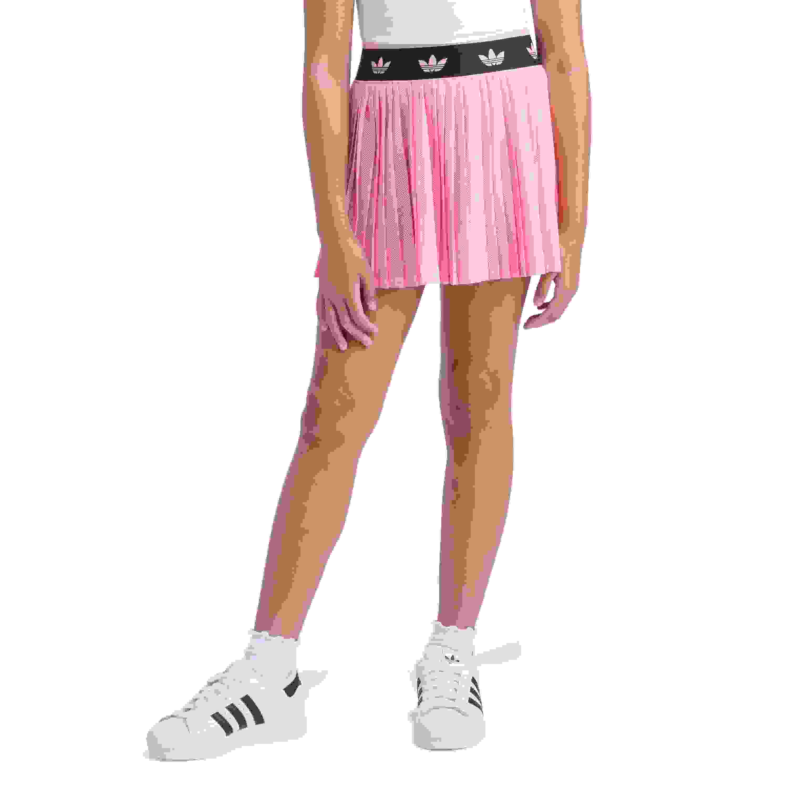 adidas Pleated Waistband Mesh Big Girls' Pink Skort